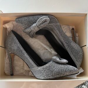 Elegant Silver Glitter Heels